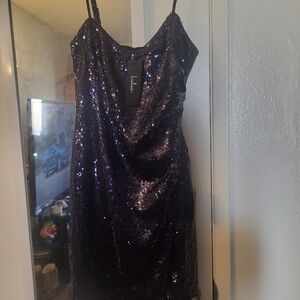 Salome mini dress Bodycon sequins dress purple
